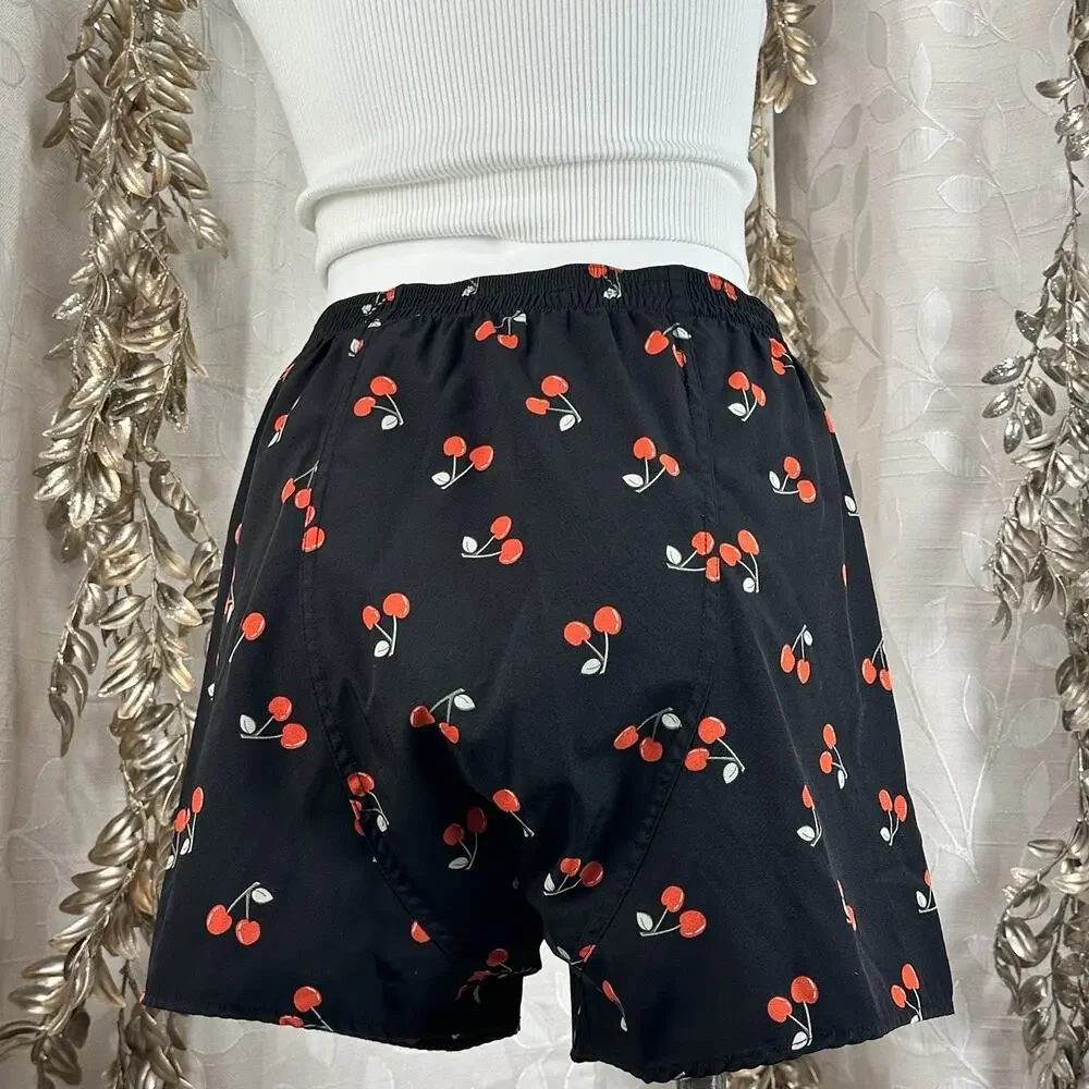 BDG Men’s S Cherry Print Boxer Shorts Black Lounge Urban Outfitters Y2K‎